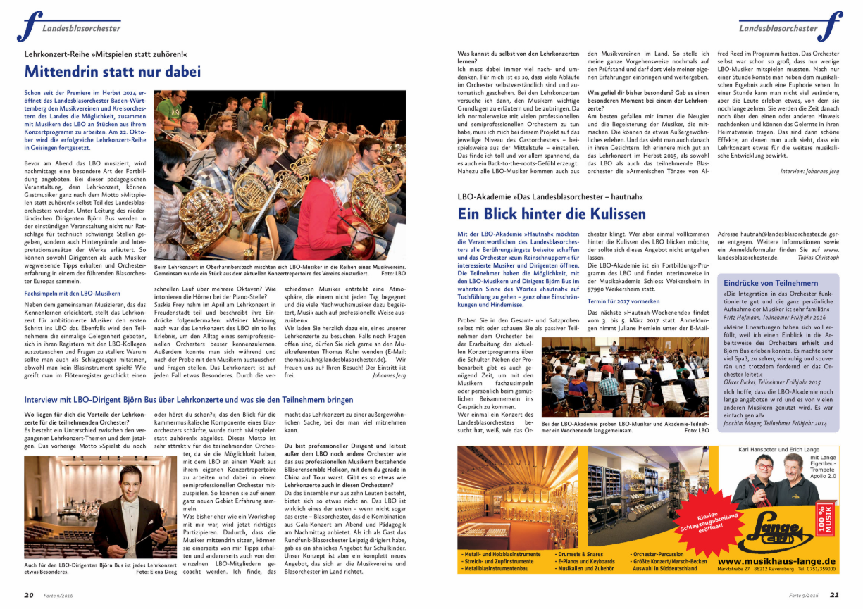 Interview Björn Bus | Landesblasorchester Baden-Württemberg